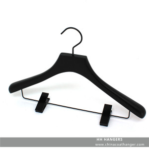 Black Suit Hanger for Closet Shop Display Clips Clothes Hanger