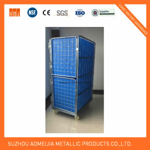 Warehouse Metal Foldable Logistic Milk Roll Cart 1